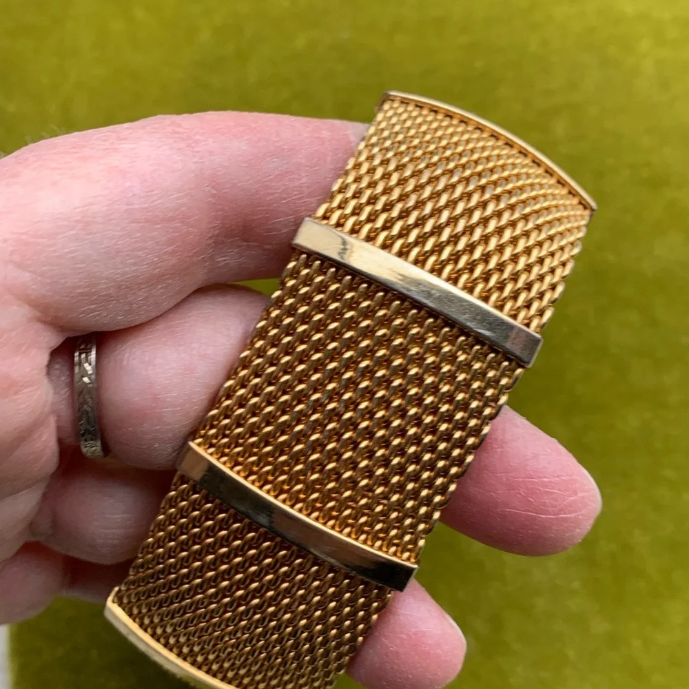 Vintage Mid Century Gold Mesh Bracelet - Elegant Women’s Jewelry